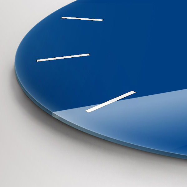 Round glass clock Blue