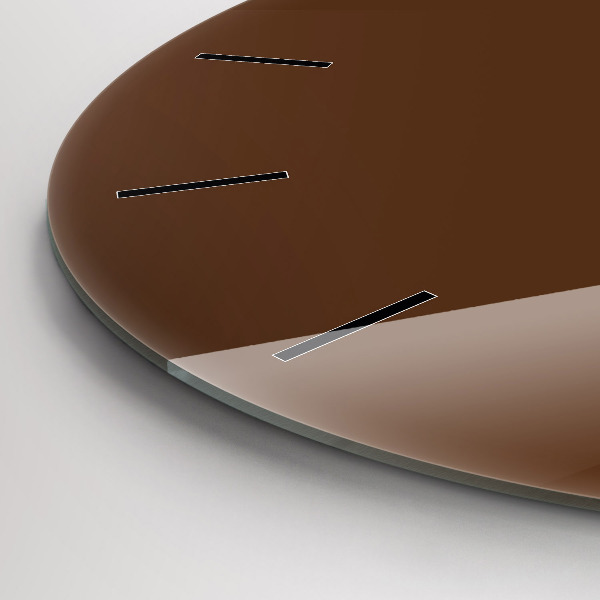 Round glass clock Brown