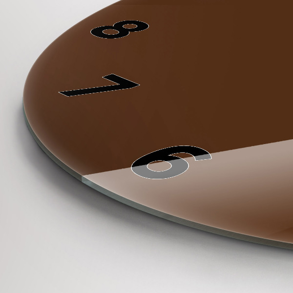 Round glass clock Brown