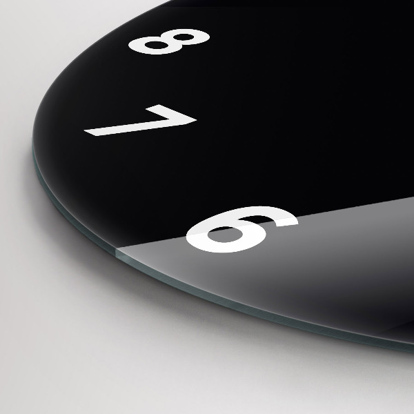 Round glass clock Black