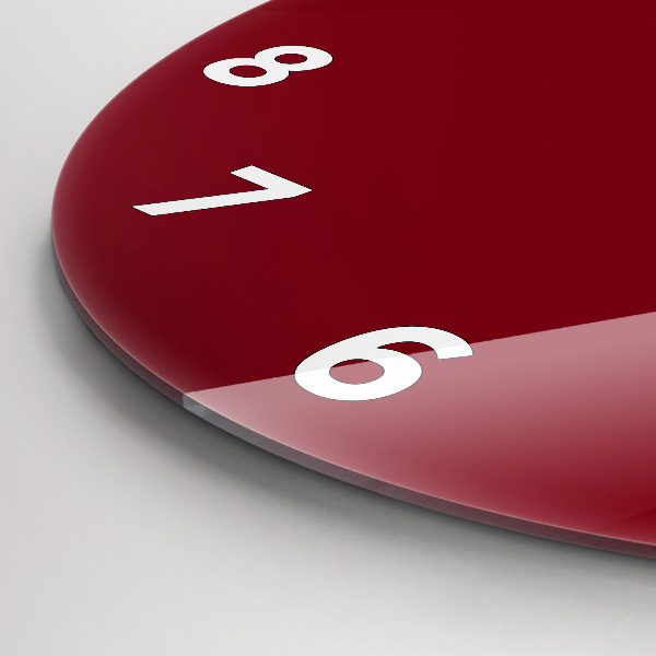 Round glass clock Burgundy