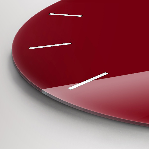 Round glass clock Burgundy