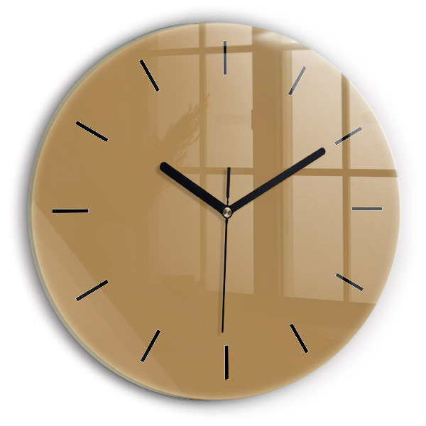Round glass clock Beige