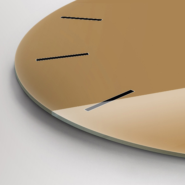 Round glass clock Beige