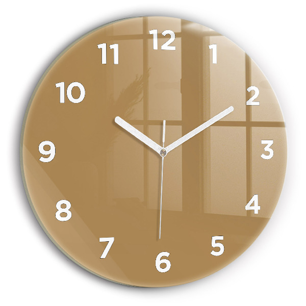 Round glass clock Beige