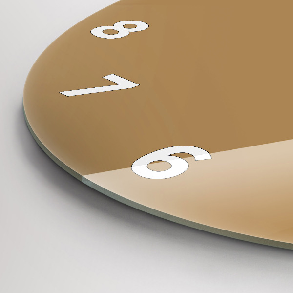 Round glass clock Beige