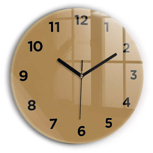 Round glass clock Beige