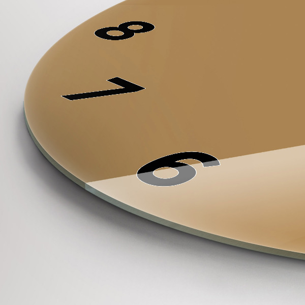 Round glass clock Beige