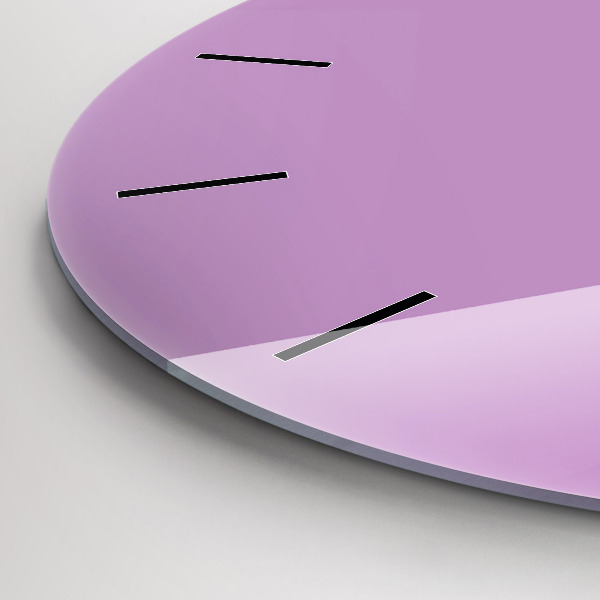 Round glass clock Lilac