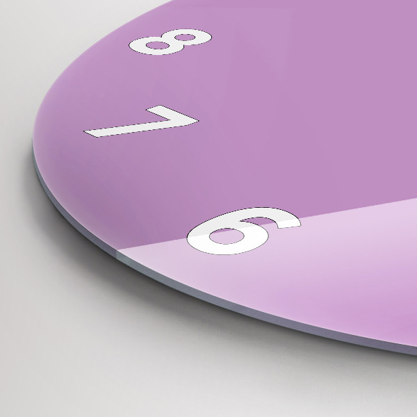 Round glass clock Lilac