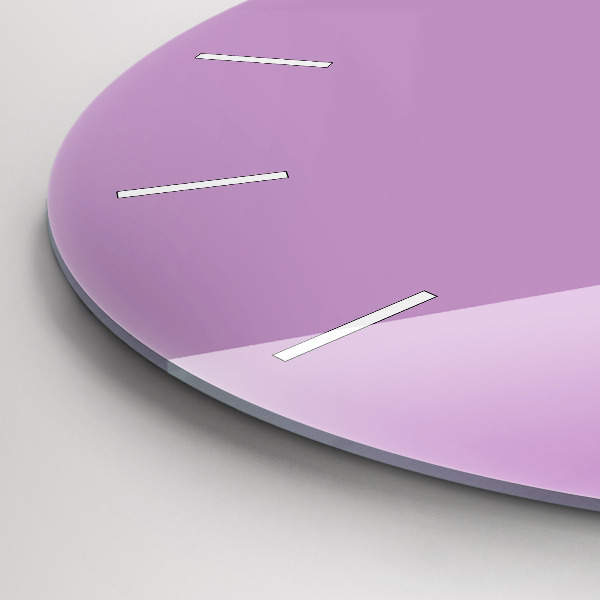 Round glass clock Lilac