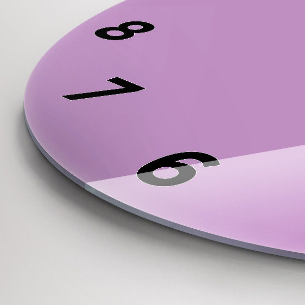Round glass clock Lilac