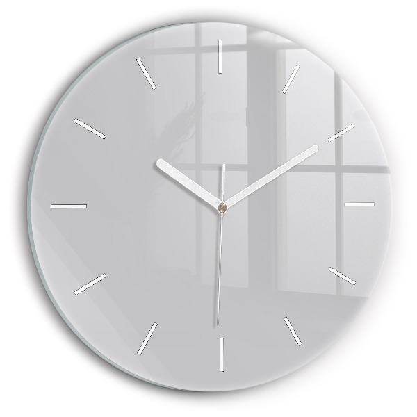Round glass clock Light Gray