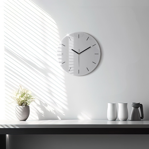 Round glass clock Light Gray