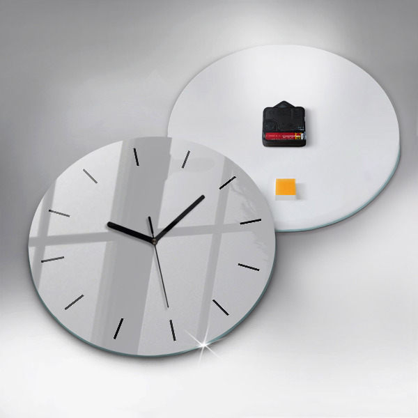 Round glass clock Light Gray