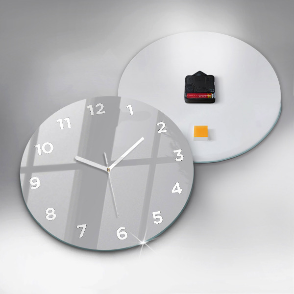 Round glass clock Light Gray