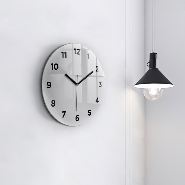 Round glass clock Light Gray