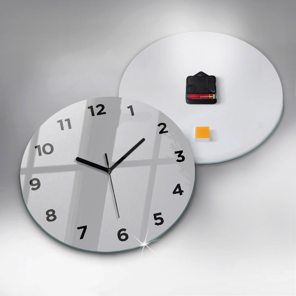 Round glass clock Light Gray