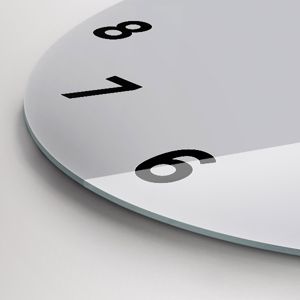 Round glass clock Light Gray
