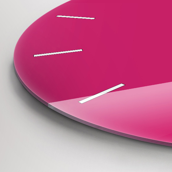 Round glass clock Pink
