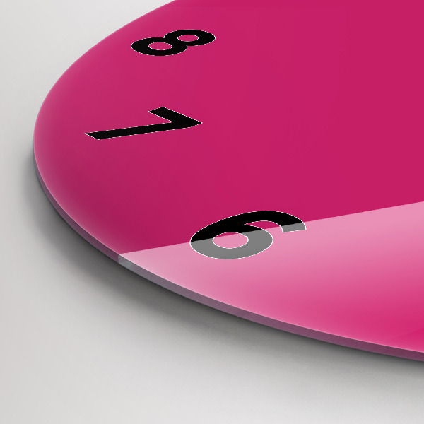 Round glass clock Pink