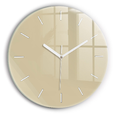 Round glass clock Beige