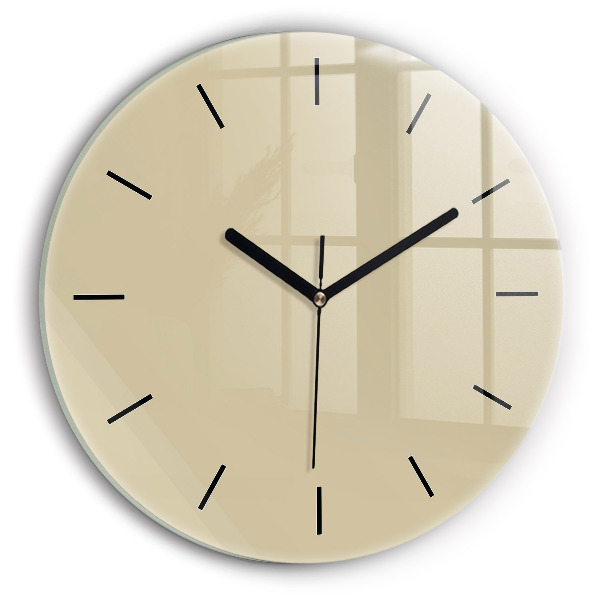 Round glass clock Beige
