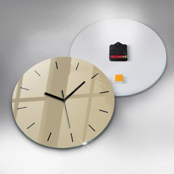 Round glass clock Beige
