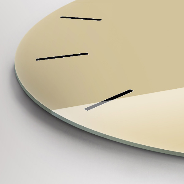 Round glass clock Beige