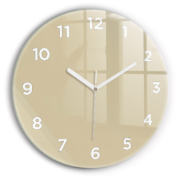 Round glass clock Beige