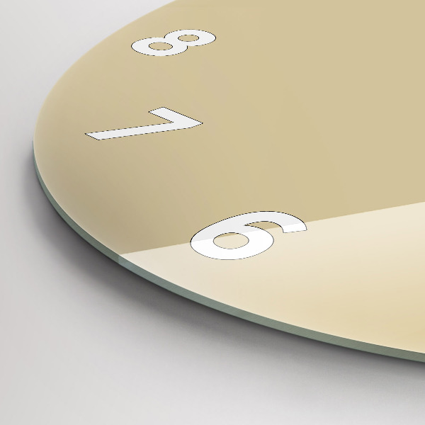 Round glass clock Beige
