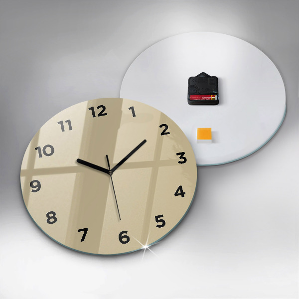 Round glass clock Beige