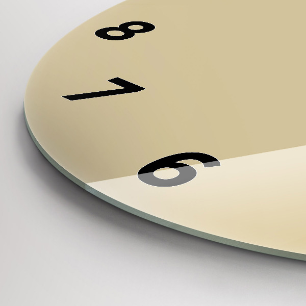 Round glass clock Beige