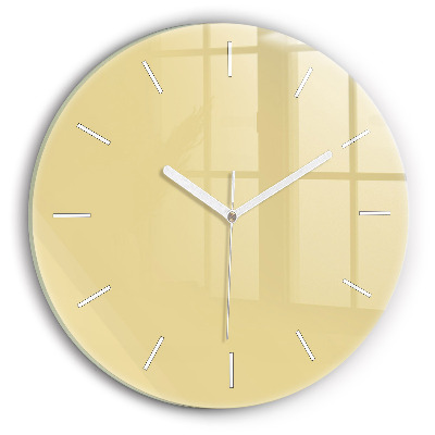 Round glass clock Creamy