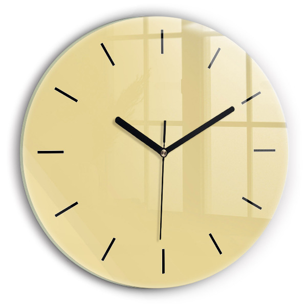 Round glass clock Creamy