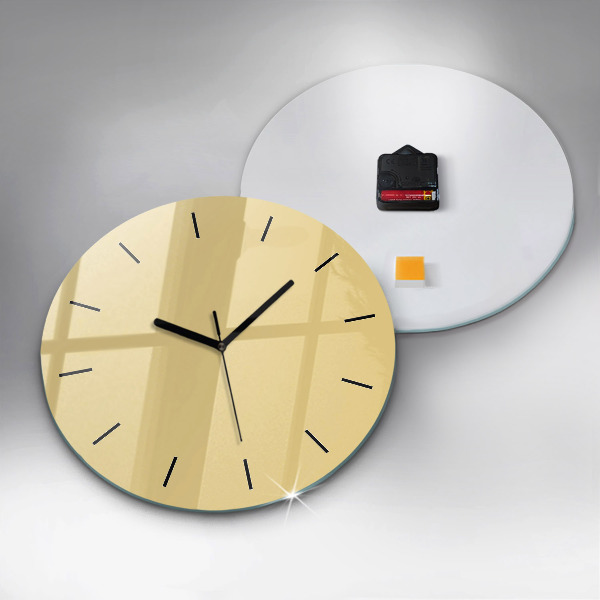 Round glass clock Creamy
