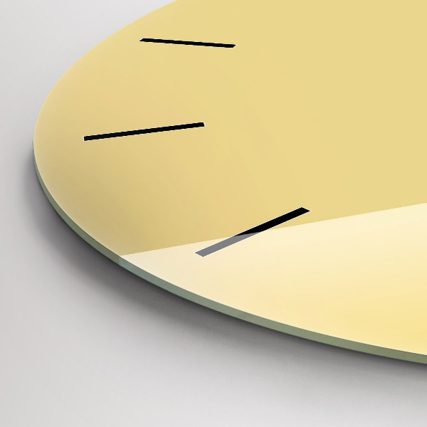 Round glass clock Creamy
