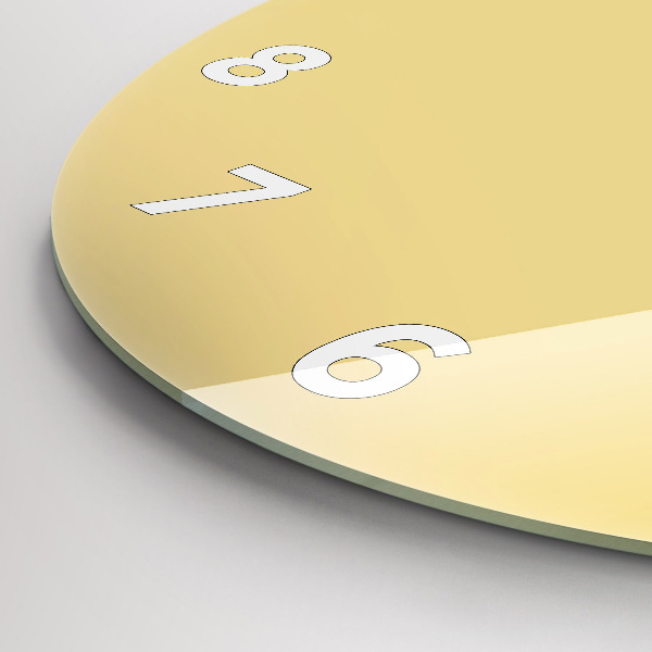 Round glass clock Creamy