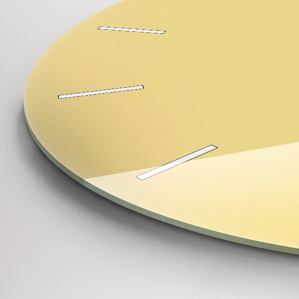 Round glass clock Creamy