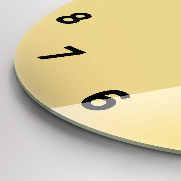 Round glass clock Creamy