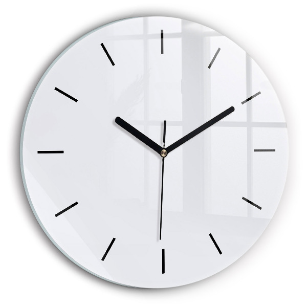 Round glass clock White