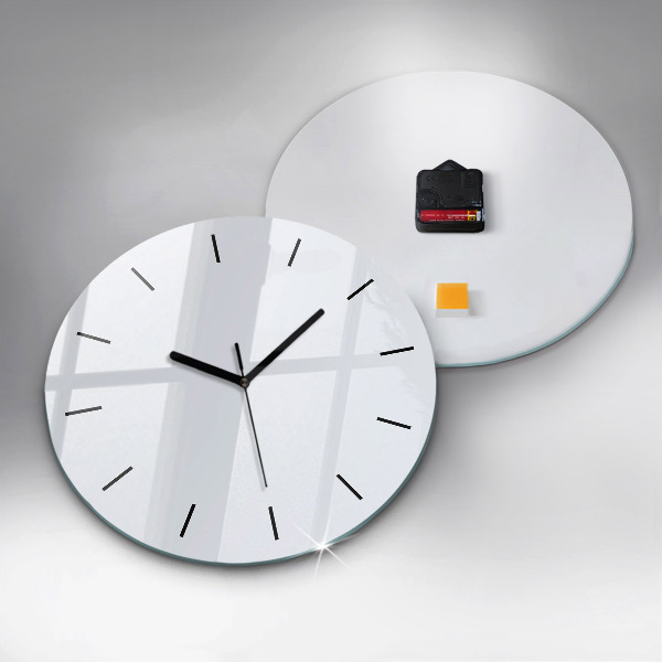 Round glass clock White