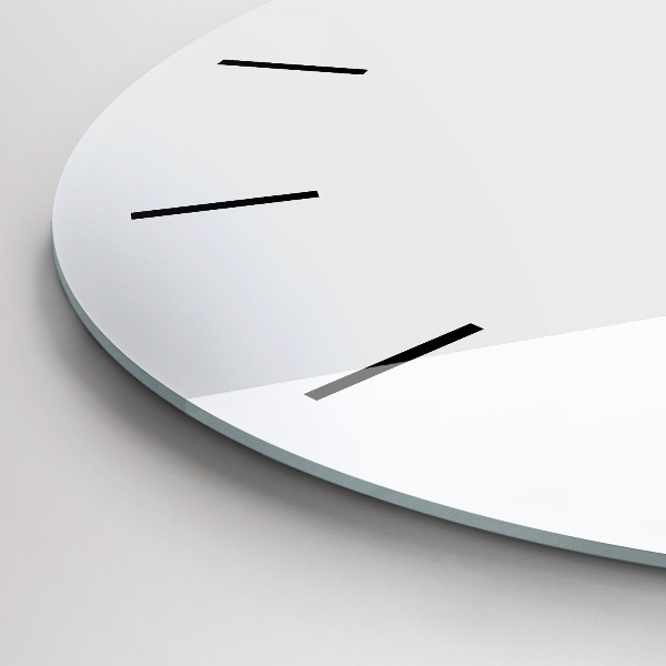 Round glass clock White