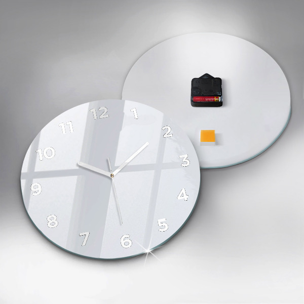 Round glass clock White
