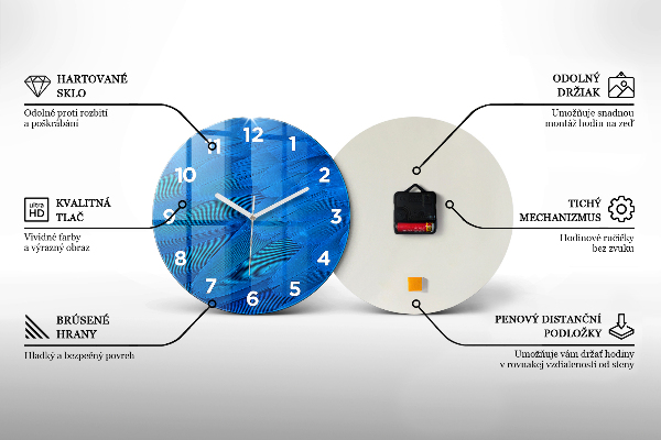 Round glass clock White