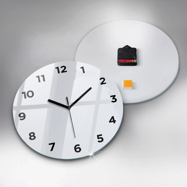 Round glass clock White
