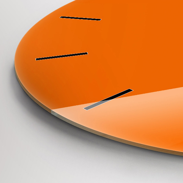 Round glass clock Orange