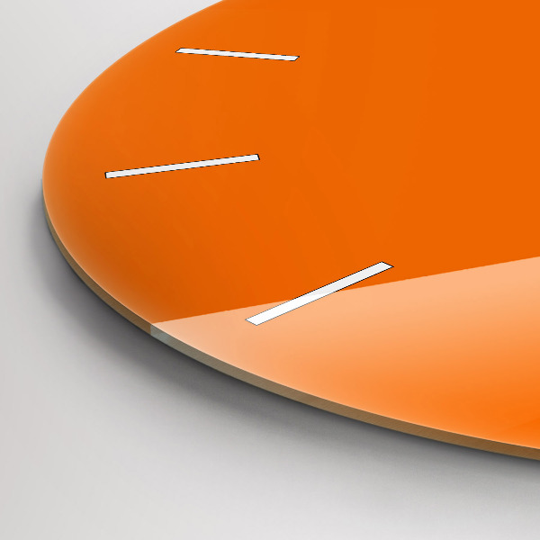 Round glass clock Orange