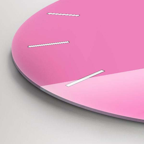 Round glass clock Pink