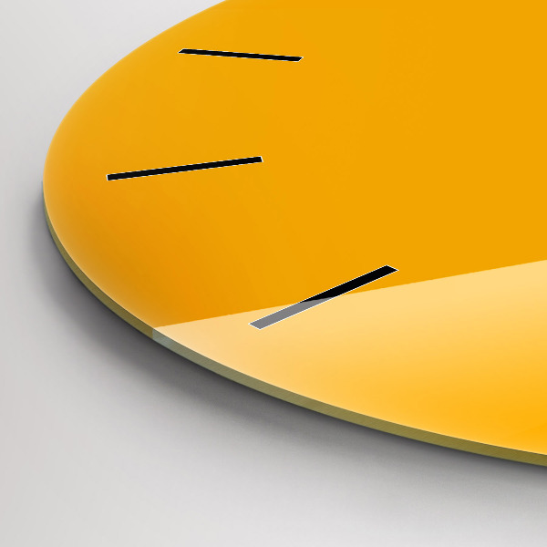 Round glass clock Dark Yellow